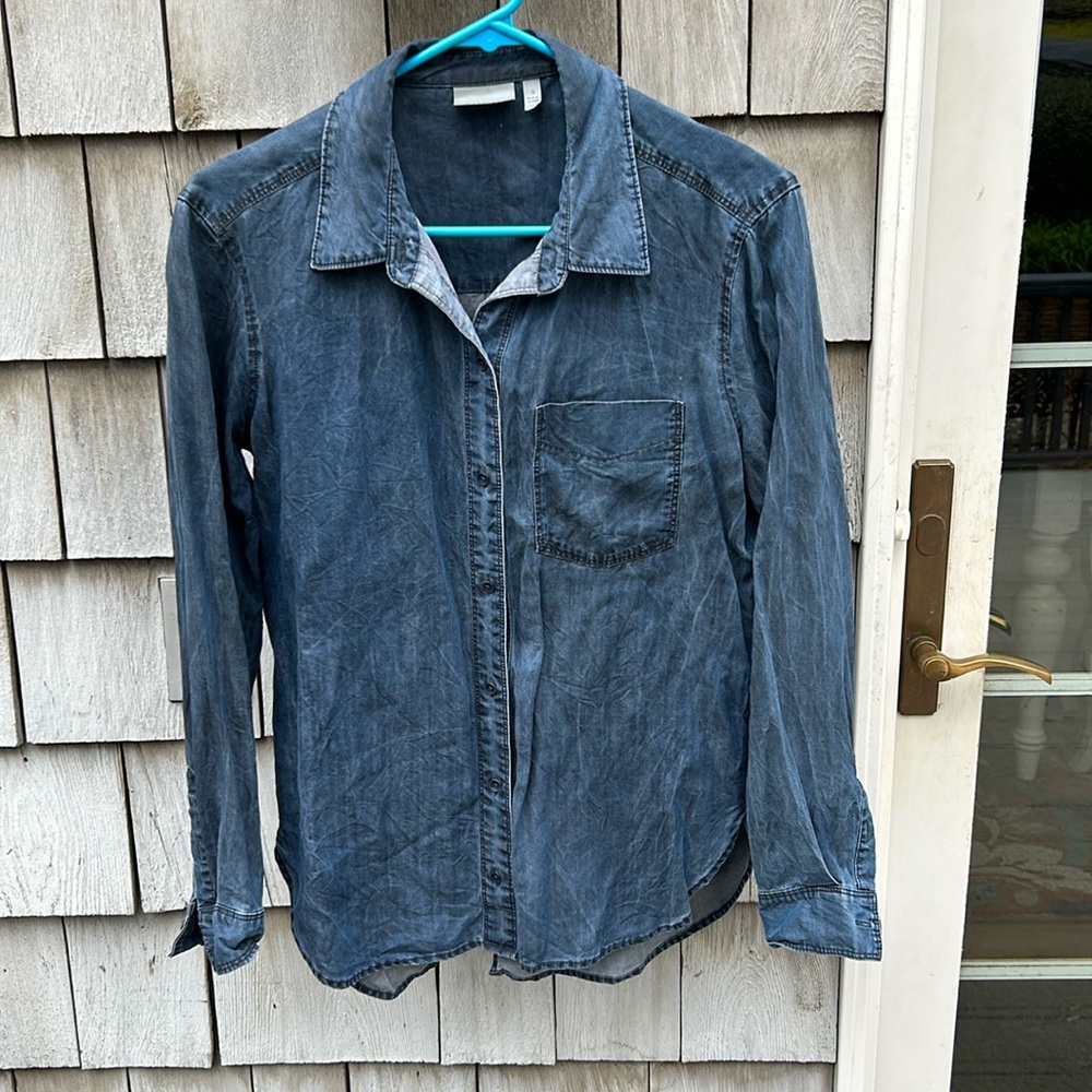 Athleta Blue Jean Button Down Shirt